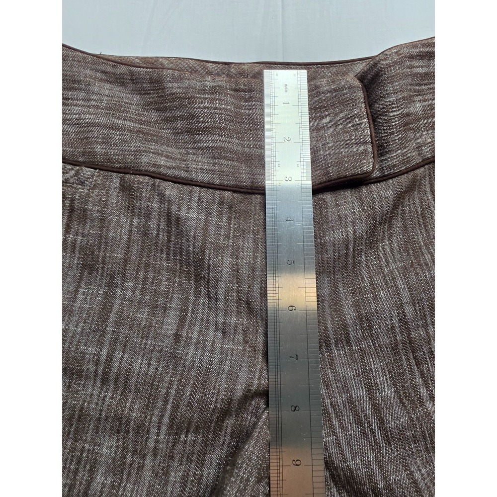 BCX Pants Women's 9 Brown Cotton Stretch Flat Front Mid-Rise Flared Leg Outdoor - Picture 5 of 7
